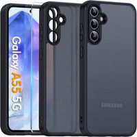 Etui do SAMSUNG A55 5G MattCase CZARNY MAT Szkło hartowane na ekran