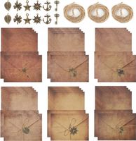 60x ZESTAW KOPERTY PAPIEROWE WISIORKI LINKI JUTOWE PAPIER ANTYCZNY VINTAGE