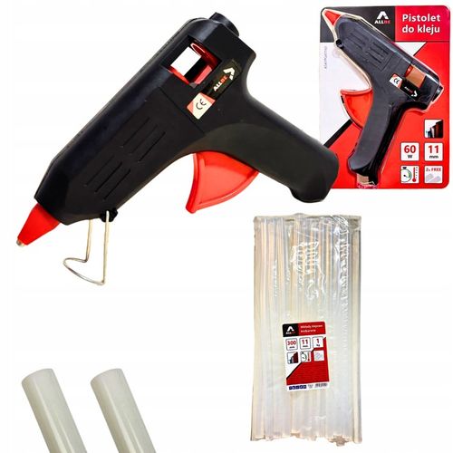 PISTOLET DO KLEJU NA GORĄCO MOCNY WKŁADY 11 mm 60W KLEJARKA + KLEJ 1kg na Arena.pl
