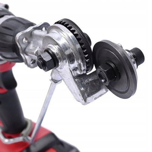 PRZYSTAWKA NA WIERTARKĘ KOŃCÓWKA DO CIĘCIA BLACHY METALU ADAPTER NAKŁADKA na Arena.pl