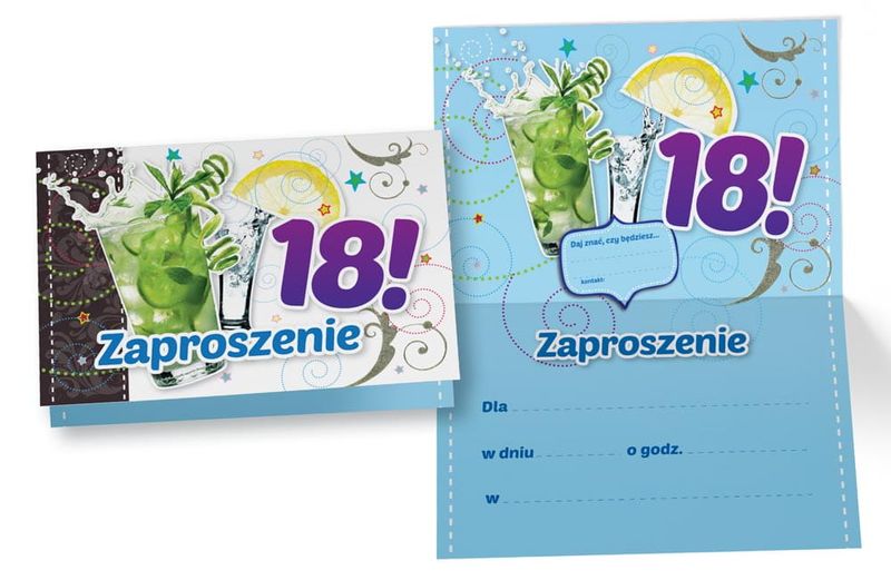 Zaproszenie na Urodziny 18 - drinki zdjęcie 1