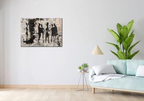 Obraz 90x60cm Szarzy Ludzie na Arena.pl