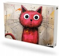 Mata magnetyczna magnes na grzejnik Fototapeta na wymiar CZERWONY KOTEK