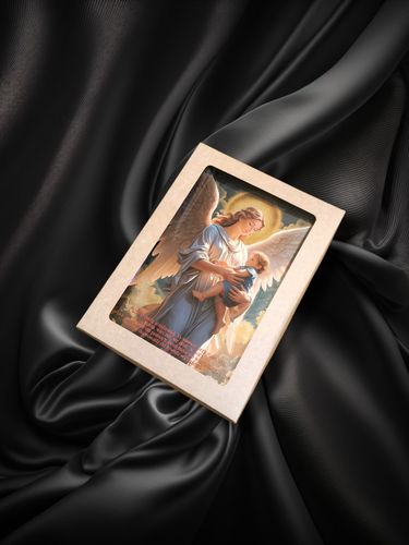 Obraz 3D Anioł Stróż Z Kolorowymi Skrzydłami – Prestiżowy 28X19,5 Cm na Arena.pl