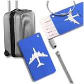 ZAWIESZKA NA BAGAŻ IDENTYFIKATOR ADRESOWY DO WALIZKI DO SAMOLOTU NIEBIESKI