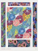 Plakat 75x100cm Kwiaty Art Deco v.15, Bénédictus Vintage do Salonu