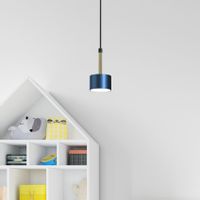 Metalowy zwis ARENA lampa wisząca do sypialni niebieska złota