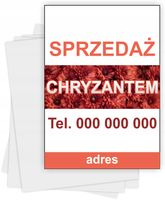 ulotki A6 reklamowe firmowe 100 szt różne wzory SPRZEDAŻ CHRYZANTEM