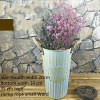 Vintage Doniczka doniczka -  Wiadro - METALOWA - Idealna Do Domu I Ogrodu 36 Niebieski