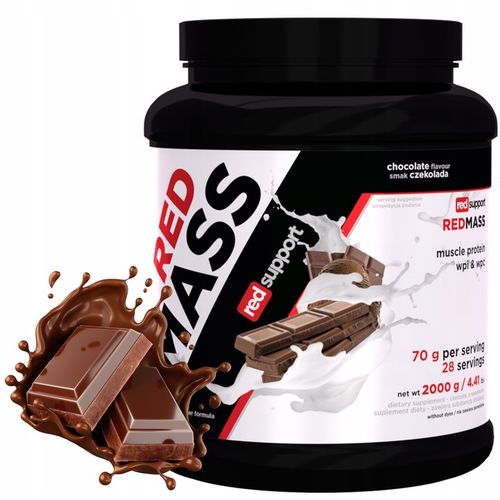 GAINER Red Mass 2000g BIAŁKO węglowodany MASA SIŁA czekolada Red Support na Arena.pl