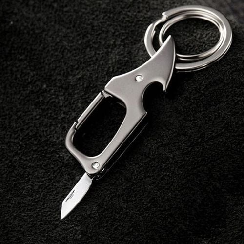 Karabińczyk do kluczy Breloczek Mini Nożyk EDC Otwieracz do butelek 2 kółka na Arena.pl