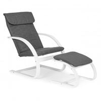 FOTEL FIŃSKI MODERNHOME SZARY Z PODNÓŻKIEM DLA WAGI 120 KG