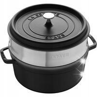 Staub La Cocotte Garnek żeliwny okrągły z wkładem 3.8 ltr czarny
