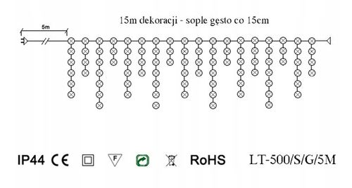 Lampki SOPLE LED 500 GĘSTE ZEWNĘTRZNE + Timer 8H + FLASH zimny biały 15m na Arena.pl