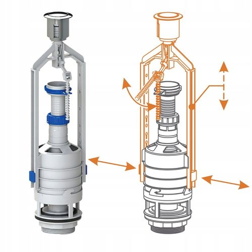 Zawór Spustowy Spłuczki Mechanizm UNIWERSALNY Wkład Części Zestaw Naprawczy na Arena.pl