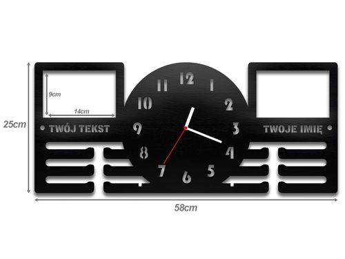 Wieszak na medale i numery startowe z zegarem ramka na zdjęcia imię 365.1 na Arena.pl