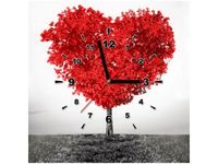50X50CM OBRAZ ZEGAR RED TREE OF LOVE CZERWONE DRZEWO DREWNO