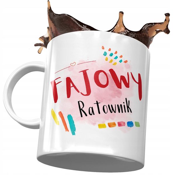 Kubek Dla Ratownika Fajowy Ratownik Z Nadrukiem Ze Zdjęciem zdjęcie 1