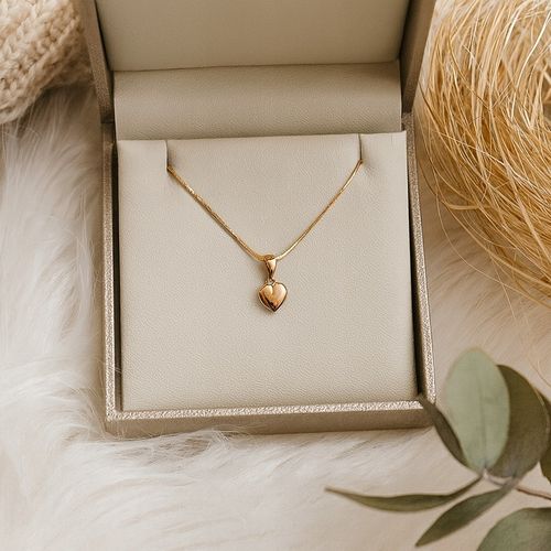 ZŁOTY ŁAŃCUSZEK Z SERDUSZKIEM NASZYJNIK DLA DZIEWCZYNKI, STAL CHIRURGICZNA na Arena.pl