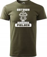 Męska koszulka dla przyszłego Taty Gotowy do wymiany pieluch khaki L