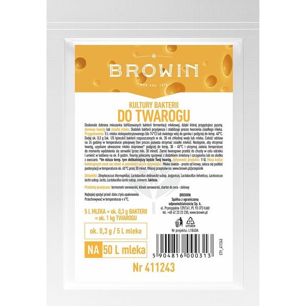 Kultury bakterii do twarogu zdjęcie 1