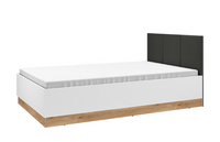 Łóżko Podwójne Młodzieżowe 120x200 cm Biały + Grafit TORRO ML