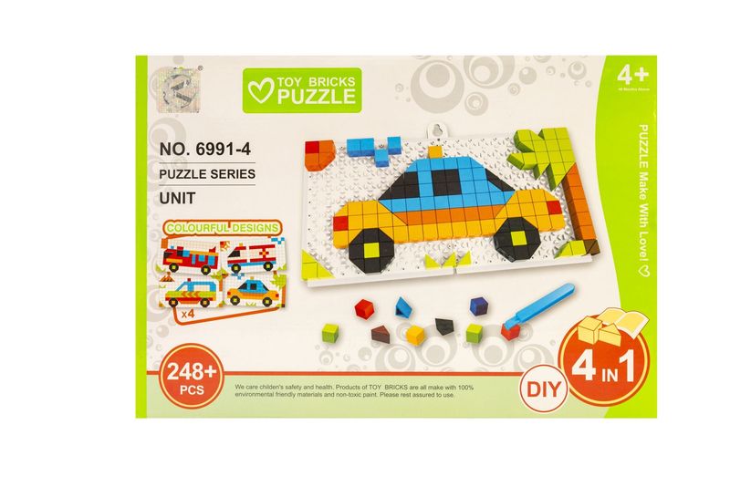 Puzzle układanka dzieci 248 elementów 4w1 AUTA zdjęcie 1