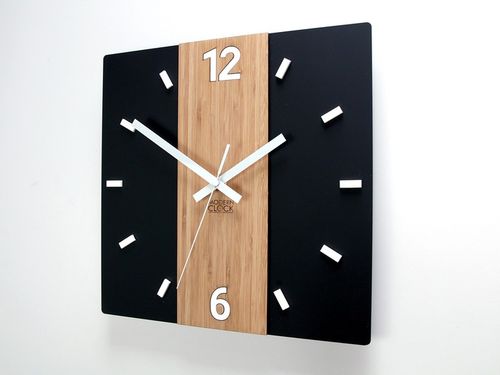 Drewniany Cichy zegar na ścienę PRIMO Satin 3D, 30 cm na Arena.pl