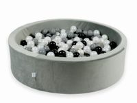 Suchy basen z piłeczkami 400 sztuk 110x30 Velvet szary (czarne, szare, perłowe)