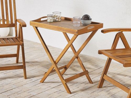 Stolik ogrodowy drewniany jasny JAVA na Arena.pl