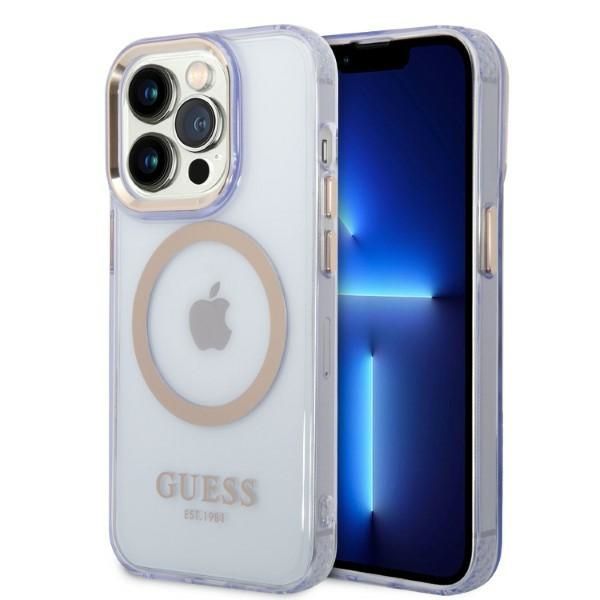 Etui Guess do iPhone 14 Pro, Fioletowy, MagSafe zdjęcie 1