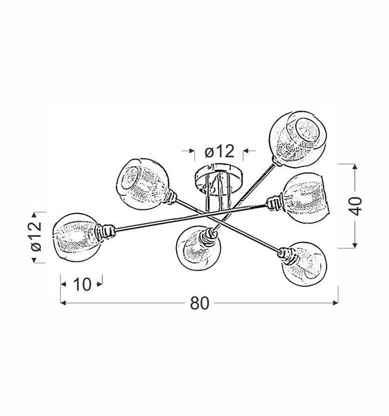 Dixi ampla 6x40W E14 chrom zdjęcie 5