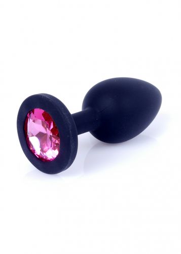 plug jewellery black silicon plug small  pink diamond na Arena.pl