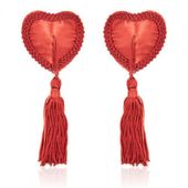 bielizna heart nipples tassels red