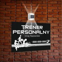 nadruk UV TABLICZKA reklamowa z lampą led 40x30 dibond TRENER PERSONALNY