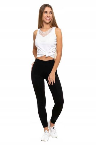 LEGGINSY DAMSKIE CZARNE ELASTYCZNE OCIEPLANE WYSOKI STAN GETRY MORAJ na Arena.pl