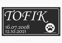 GRAWER Tablica nagrobna nagrobkowa dla zwierząt psa czarna 20x10 cm