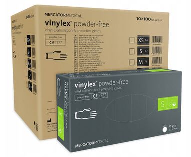 Rękawice winylowe vinylex powder-free S karton 10 x 100 szt