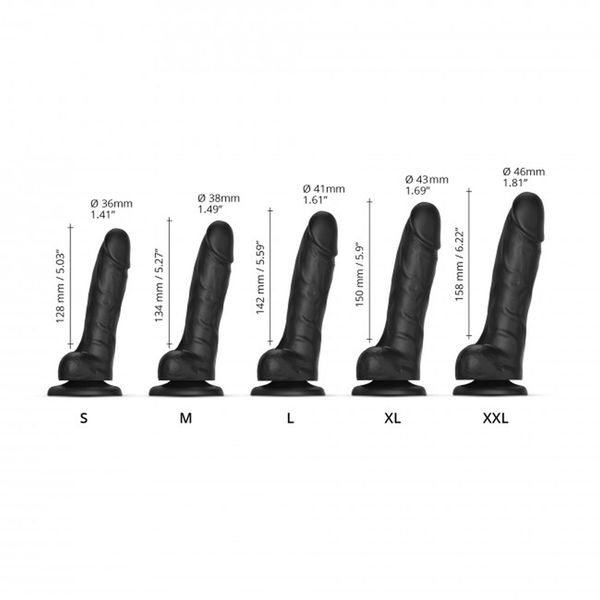 Sliding Skin Realistic Dildo Black S zdjęcie 4