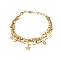 bransoletka na nogę z gwiazdami (b21/ten/nog/02au)