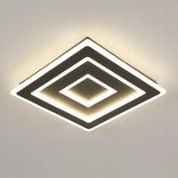 LAMPA SUFITOWA LED PLAFON CZARNA NOWOCZESNA KWADRAT SALONU 4500K 52W 40CM