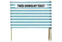 PARAWAN PLAŻOWY Niebieskie paski z indywidualnym napisem 8 PANELI 59.8