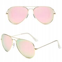 Okulary Pilotki Aviator Przeciwsłoneczne Lustrzane Męskie Damskie + Gratisy