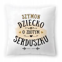 Poduszka Biała 40X40 Cm Dla Szymona Syna Dziecka Z Nadrukiem Ze Zdjęciem