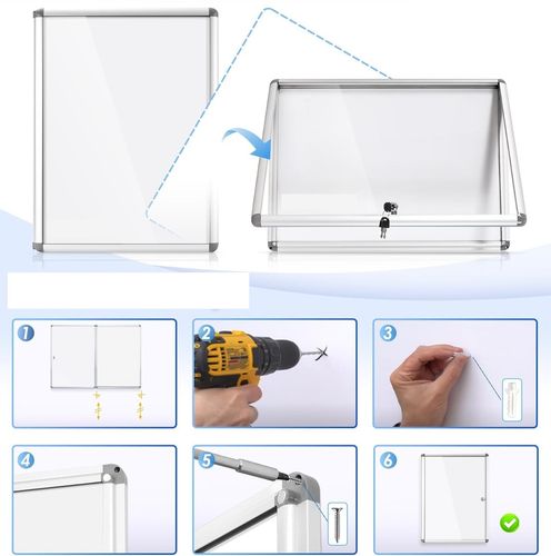 Tablica ogłoszeń zamykana Swansea biała z drzwiami 67x50 cm 4×A4 na Arena.pl