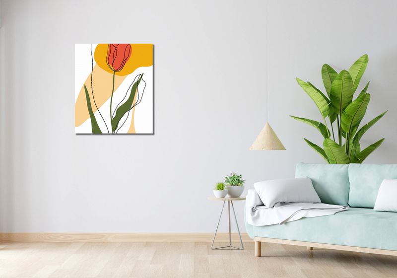 Obraz 60x70cm Przerysowany Tulipan zdjęcie 2