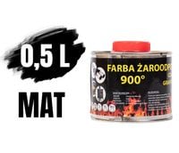ŻAROODPORNA FARBA LAKIER DO KOMINKÓW, PIECÓW RUR 0,5L TRWAŁA WYSOKA JAKOŚĆ