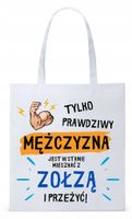 Śmieszny Zabawny Prezent Torba Eco Biała Shopper Z Nadrukiem Ze Zdjęciem