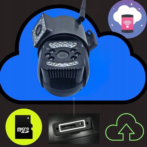PODWÓJNA KAMERA WIFI IP ZEWNĘTRZNA OBROTOWA 2K ŚLEDZENIE 4MPX DOŚWIETLENIE na Arena.pl