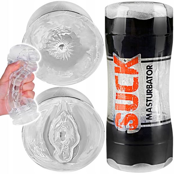 Dwustronny Masturbator Żelowy z Efektem Ssania, Pochwa i Odbyt Anus zdjęcie 1